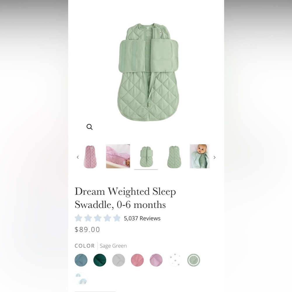 Dream Weighted Sleep Swaddle - Sage Green
